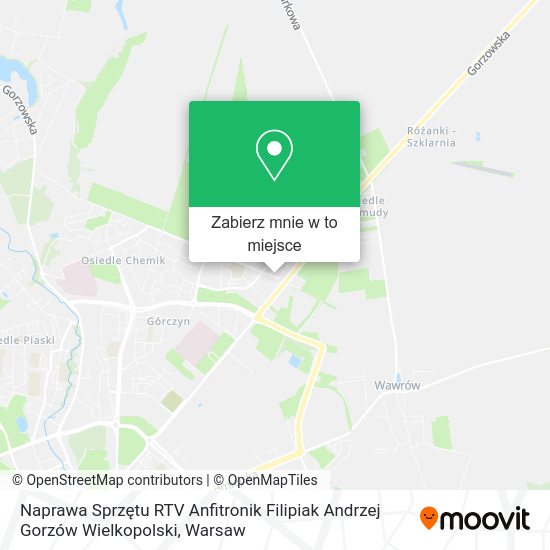 Mapa Naprawa Sprzętu RTV Anfitronik Filipiak Andrzej Gorzów Wielkopolski