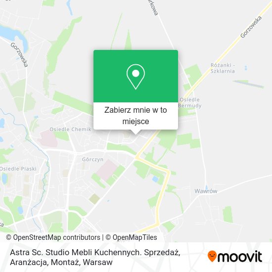 Mapa Astra Sc. Studio Mebli Kuchennych. Sprzedaż, Aranżacja, Montaż