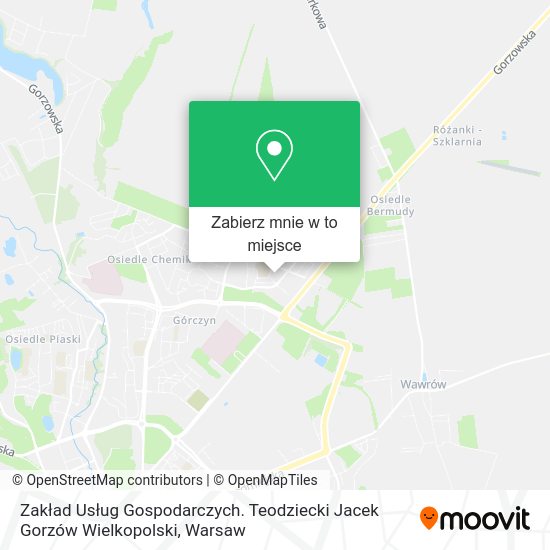 Mapa Zakład Usług Gospodarczych. Teodziecki Jacek Gorzów Wielkopolski