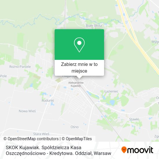 Mapa SKOK Kujawiak. Spółdzielcza Kasa Oszczędnościowo - Kredytowa. Oddział