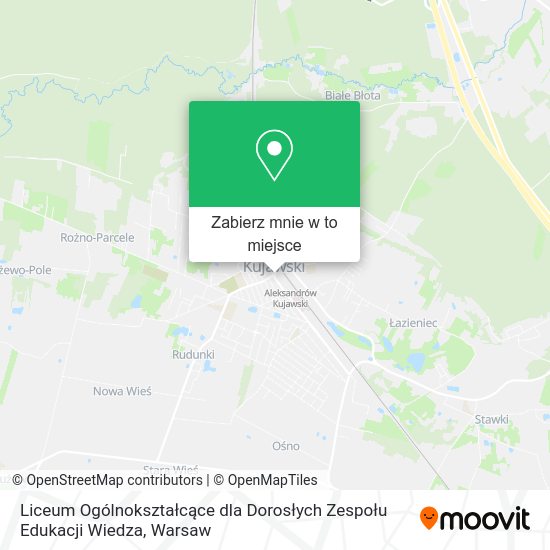 Mapa Liceum Ogólnokształcące dla Dorosłych Zespołu Edukacji Wiedza