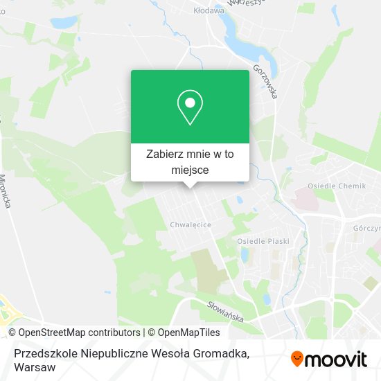 Mapa Przedszkole Niepubliczne Wesoła Gromadka