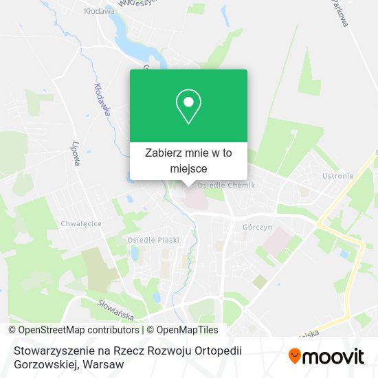 Mapa Stowarzyszenie na Rzecz Rozwoju Ortopedii Gorzowskiej