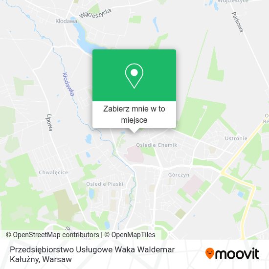 Mapa Przedsiębiorstwo Usługowe Waka Waldemar Kałużny