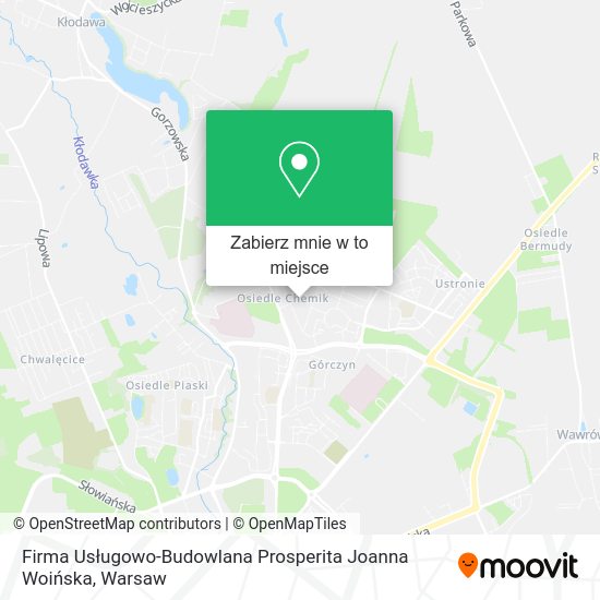 Mapa Firma Usługowo-Budowlana Prosperita Joanna Woińska