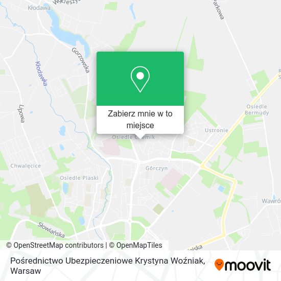 Mapa Pośrednictwo Ubezpieczeniowe Krystyna Woźniak