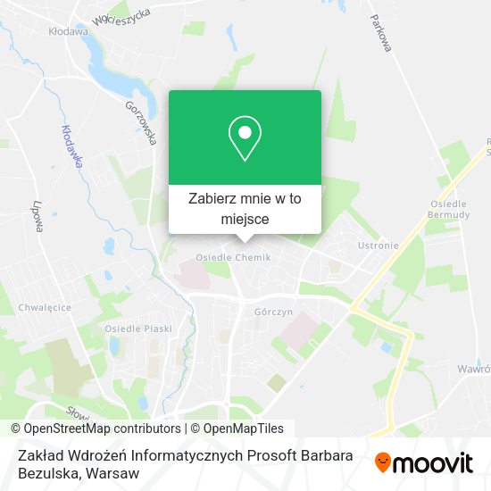 Mapa Zakład Wdrożeń Informatycznych Prosoft Barbara Bezulska