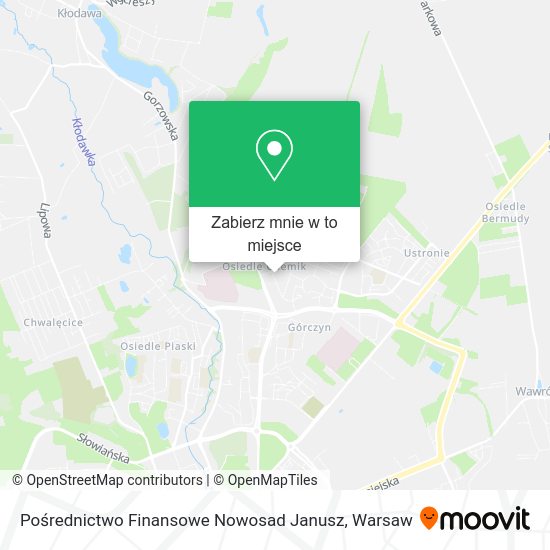 Mapa Pośrednictwo Finansowe Nowosad Janusz