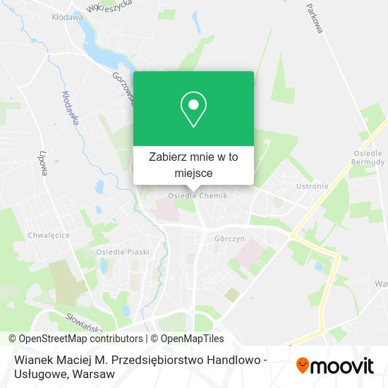 Mapa Wianek Maciej M. Przedsiębiorstwo Handlowo - Usługowe