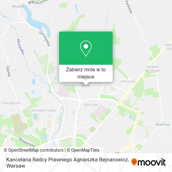 Mapa Kancelaria Radcy Prawnego Agnieszka Bejnarowicz