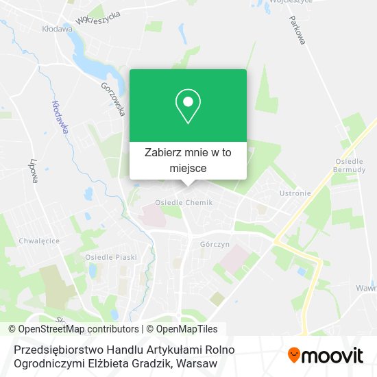 Mapa Przedsiębiorstwo Handlu Artykułami Rolno Ogrodniczymi Elżbieta Gradzik