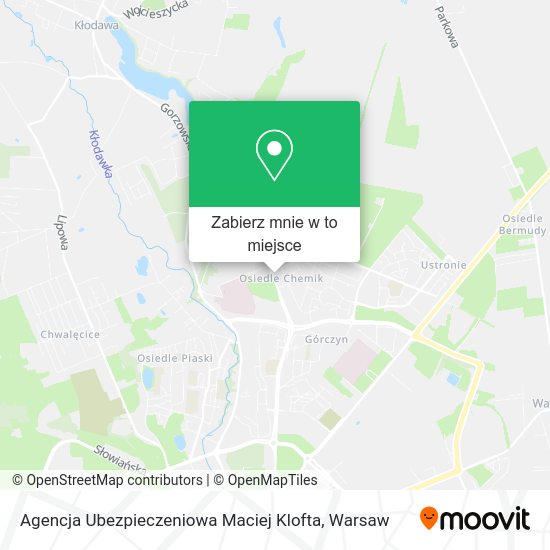 Mapa Agencja Ubezpieczeniowa Maciej Klofta