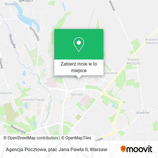 Mapa Agencja Pocztowa, plac Jana Pawła II