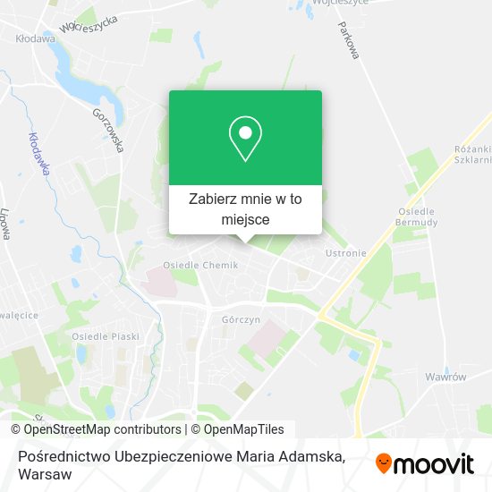 Mapa Pośrednictwo Ubezpieczeniowe Maria Adamska