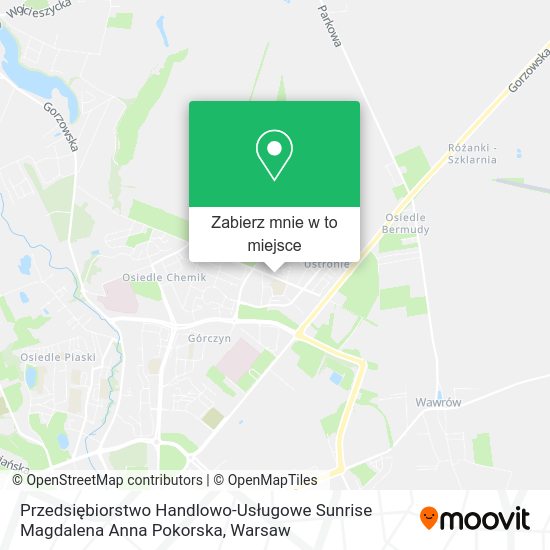 Mapa Przedsiębiorstwo Handlowo-Usługowe Sunrise Magdalena Anna Pokorska