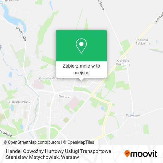 Mapa Handel Obwoźny Hurtowy Usługi Transportowe Stanisław Matychowiak