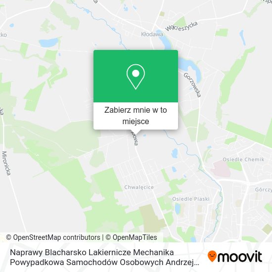 Mapa Naprawy Blacharsko Lakiernicze Mechanika Powypadkowa Samochodów Osobowych Andrzej Dzięciół