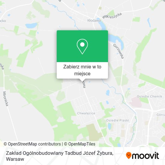 Mapa Zakład Ogólnobudowlany Tadbud Józef Żybura