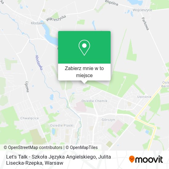 Mapa Let's Talk - Szkoła Języka Angielskiego, Julita Lisecka-Rzepka