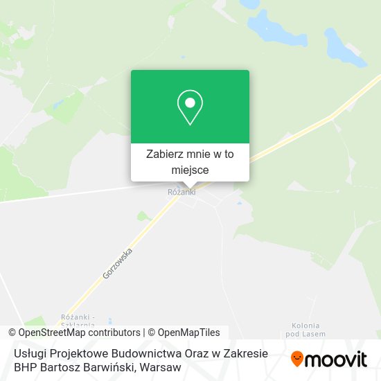 Mapa Usługi Projektowe Budownictwa Oraz w Zakresie BHP Bartosz Barwiński