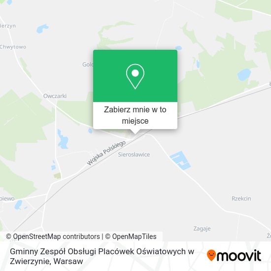 Mapa Gminny Zespół Obsługi Placówek Oświatowych w Zwierzynie