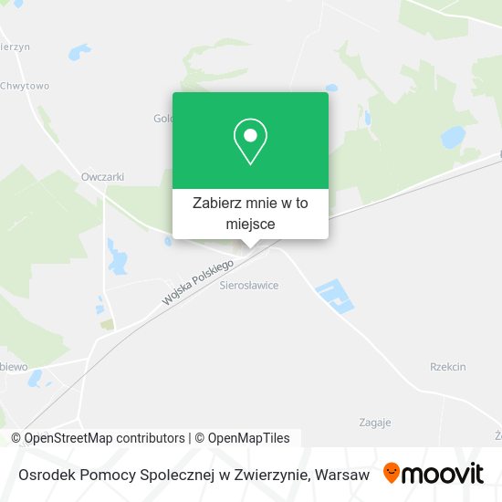 Mapa Osrodek Pomocy Spolecznej w Zwierzynie