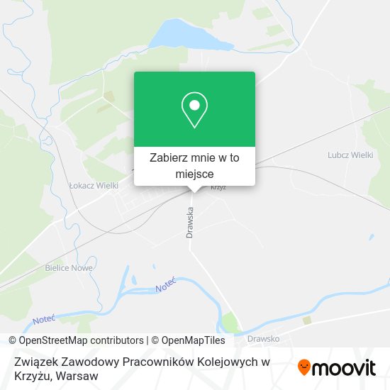 Mapa Związek Zawodowy Pracowników Kolejowych w Krzyżu