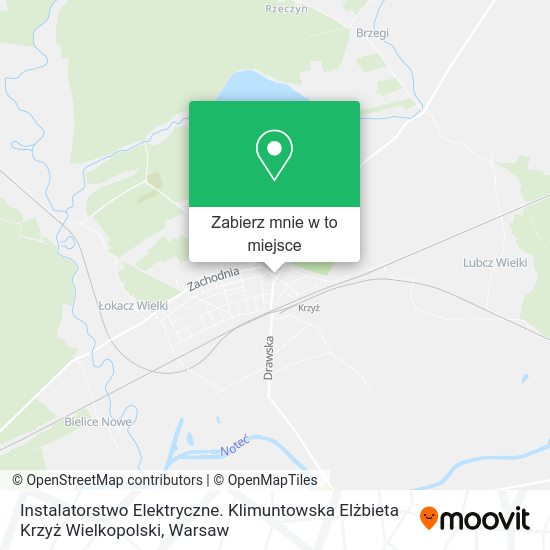 Mapa Instalatorstwo Elektryczne. Klimuntowska Elżbieta Krzyż Wielkopolski