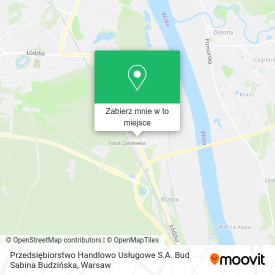 Mapa Przedsiębiorstwo Handlowo Usługowe S.A. Bud Sabina Budzińska