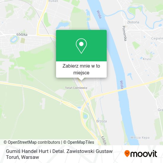 Mapa Gumiś Handel Hurt i Detal. Zawistowski Gustaw Toruń