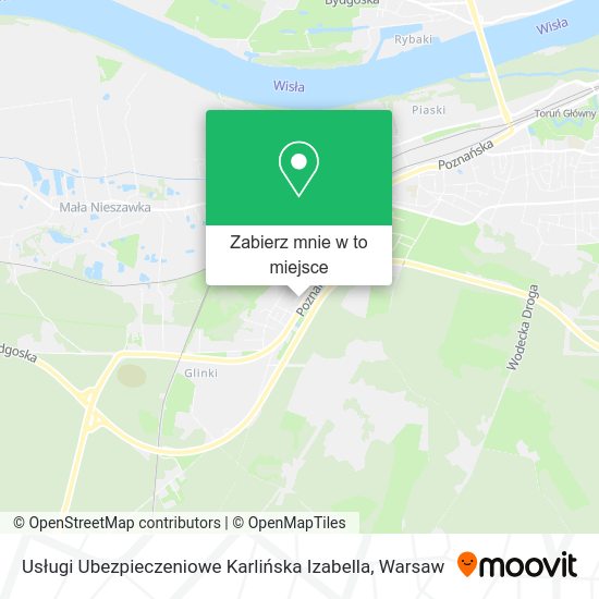 Mapa Usługi Ubezpieczeniowe Karlińska Izabella