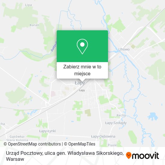 Mapa Urząd Pocztowy, ulica gen. Władysława Sikorskiego