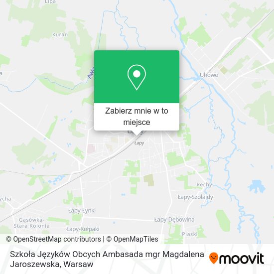 Mapa Szkoła Języków Obcych Ambasada mgr Magdalena Jaroszewska