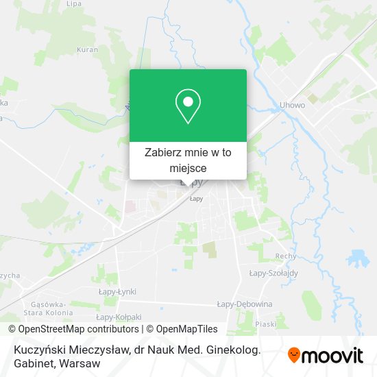 Mapa Kuczyński Mieczysław, dr Nauk Med. Ginekolog. Gabinet