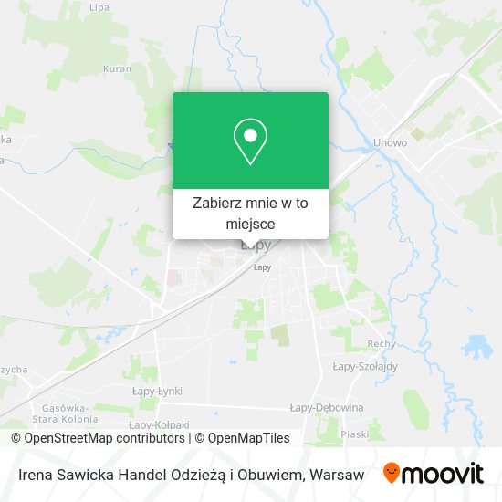 Mapa Irena Sawicka Handel Odzieżą i Obuwiem