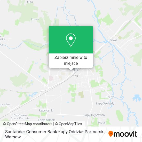 Mapa Santander Consumer Bank-Łapy Oddział Partnerski