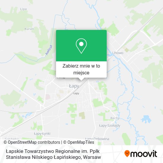 Mapa Łapskie Towarzystwo Regionalne im. Ppłk Stanisława Nilskiego Łapińskiego