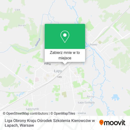 Mapa Liga Obrony Kraju Ośrodek Szkolenia Kierowców w Łapach