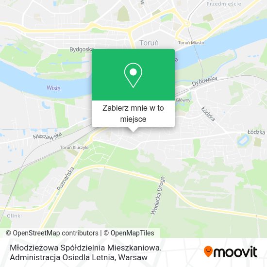 Mapa Młodzieżowa Spółdzielnia Mieszkaniowa. Administracja Osiedla Letnia