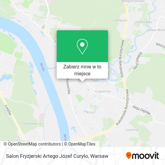 Mapa Salon Fryzjerski Artego Józef Curyło