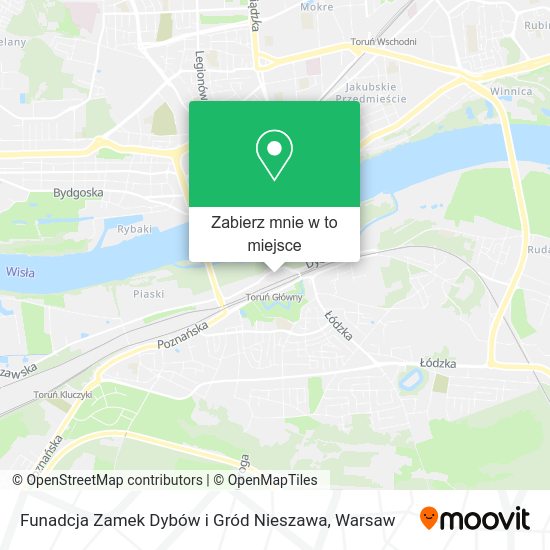 Mapa Funadcja Zamek Dybów i Gród Nieszawa