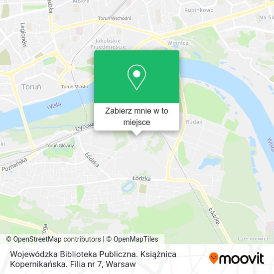 Mapa Wojewódzka Biblioteka Publiczna. Książnica Kopernikańska. Filia nr 7