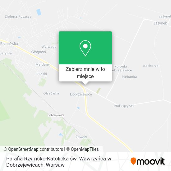 Mapa Parafia Rzymsko-Katolicka św. Wawrzyńca w Dobrzejewicach