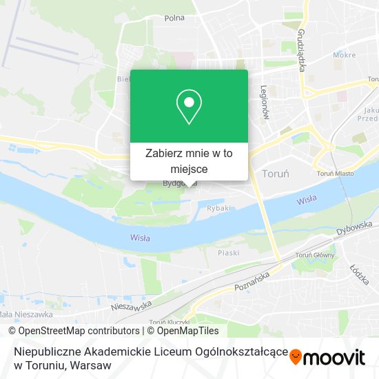 Mapa Niepubliczne Akademickie Liceum Ogólnokształcące w Toruniu