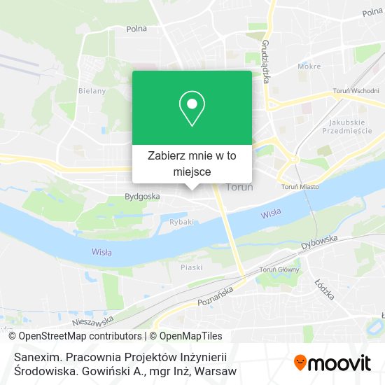 Mapa Sanexim. Pracownia Projektów Inżynierii Środowiska. Gowiński A., mgr Inż