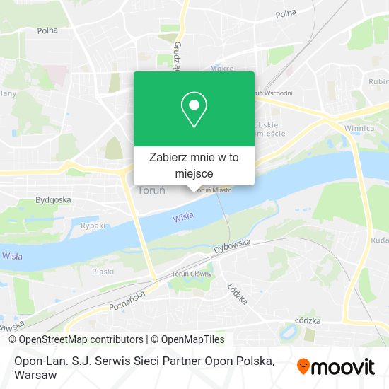 Mapa Opon-Lan. S.J. Serwis Sieci Partner Opon Polska