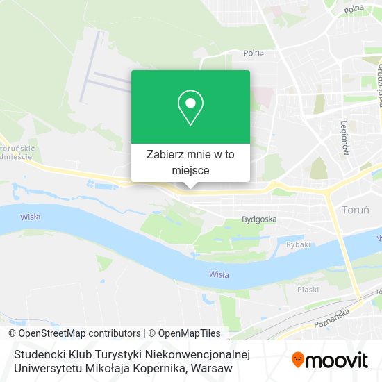 Mapa Studencki Klub Turystyki Niekonwencjonalnej Uniwersytetu Mikołaja Kopernika