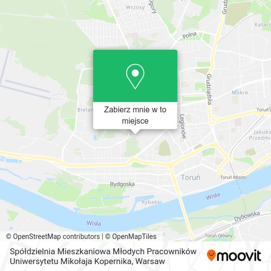 Mapa Spółdzielnia Mieszkaniowa Młodych Pracowników Uniwersytetu Mikołaja Kopernika