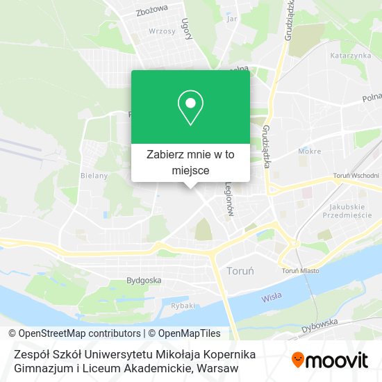 Mapa Zespół Szkół Uniwersytetu Mikołaja Kopernika Gimnazjum i Liceum Akademickie