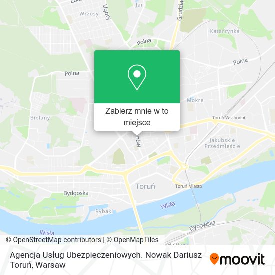 Mapa Agencja Usług Ubezpieczeniowych. Nowak Dariusz Toruń